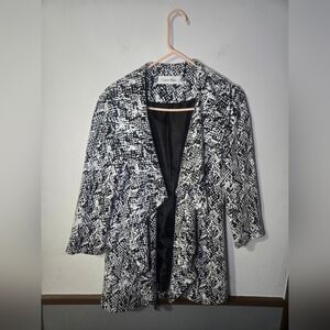 Calvin Klein Cascading Collar 3/4 Sleeves Open Blazer Women's Size 6